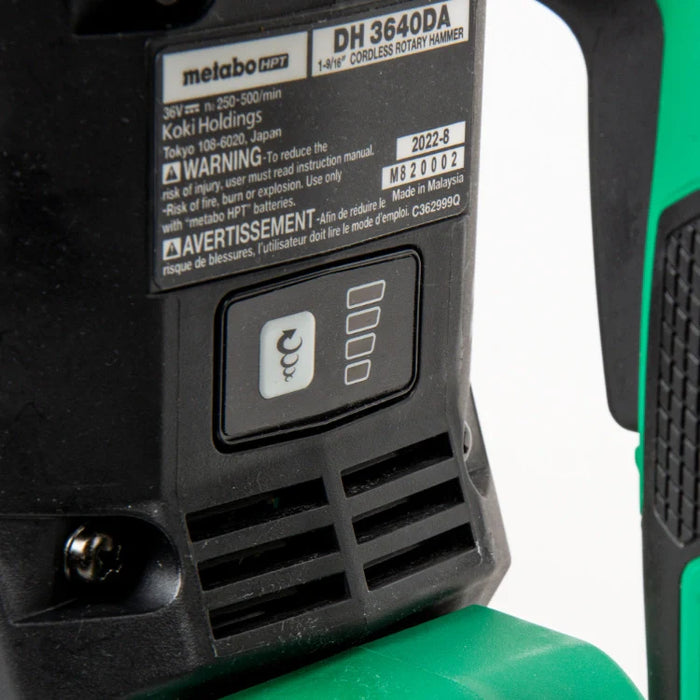 Metabo HPT DH3640DAQ2M 36V MultiVolt™ Brushless Cordless 1-9/16" SDS Max Rotary Hammer (Tool Body Only)