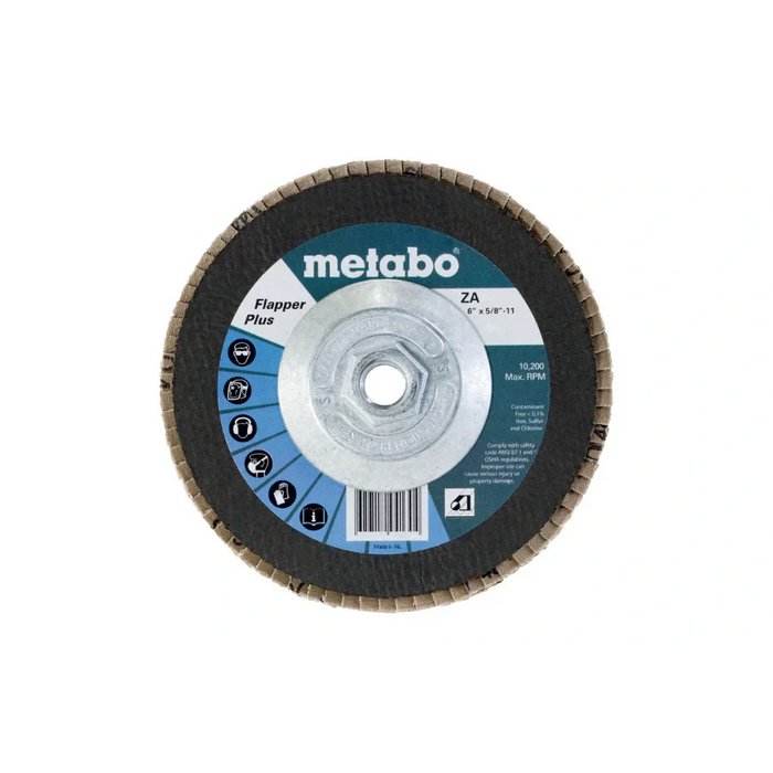 Metabo 629475000 6” Hubbed Flapper Plus 60 Grit Type 27