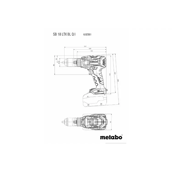 Metabo 602361840 SB 18 LTX BL Q I Cordless hammer drill