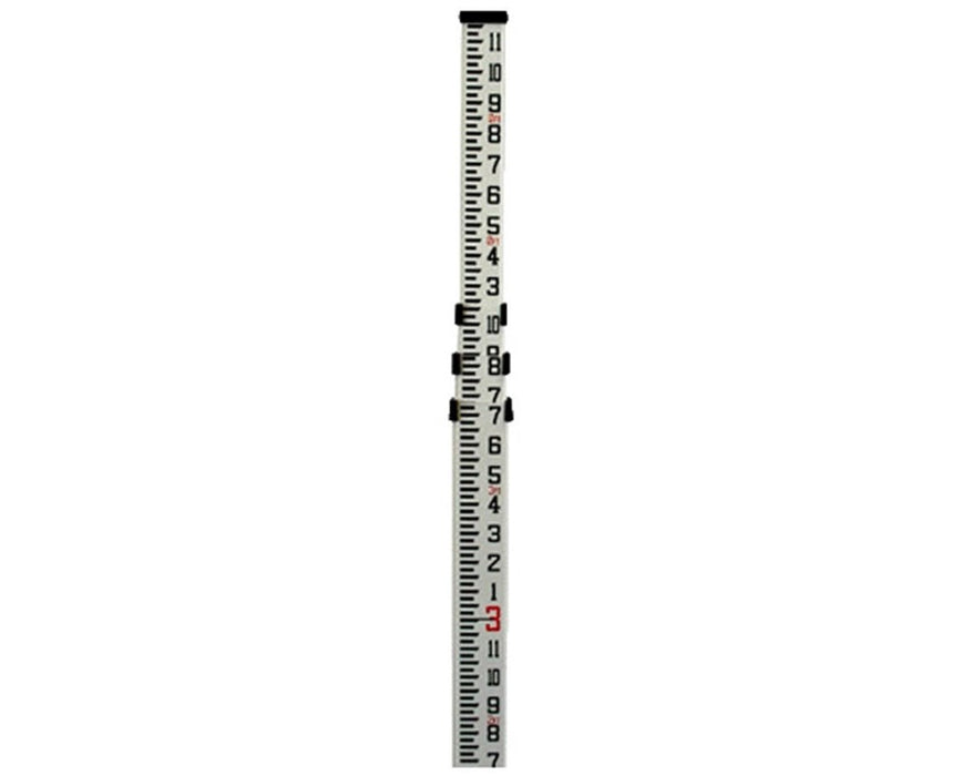 13' Aluminum Leveling Rod, Feet/8ths