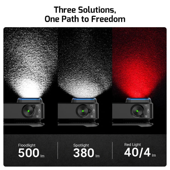 OLIGHT OCLIPPROBKC2M Oclip Pro Clip on Flashlight with Floodlight Spotlight and Red Light - Black
