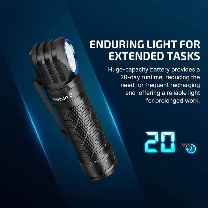 OLIGHT PERUN3BK Perun 3 Headlamp 3000 Lumens White Light and Red Light - Black