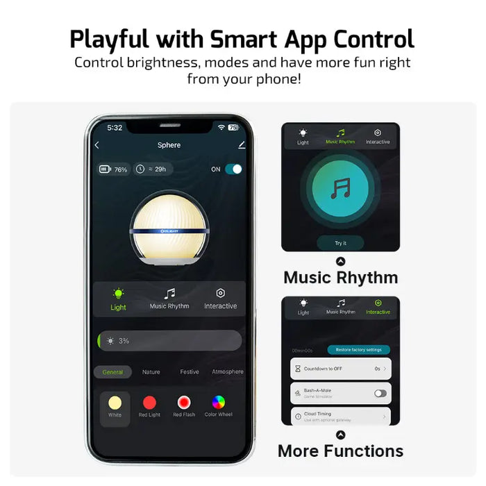 OLIGHT SPHERE Sphere Ambient Light with App Control - Blue