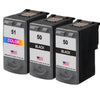 U.S. Remanufactured for Canon PG-50 2 Black / CL-51 1 Color  Ink Cartridge 3-Pack