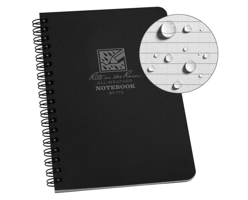 Side Spiral Universal Notebook Black