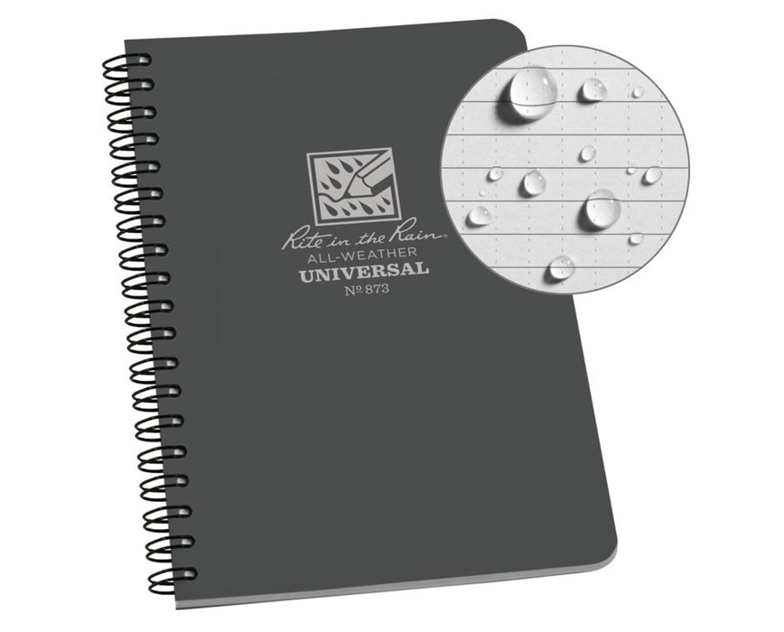 Side Spiral Universal Notebook Gray