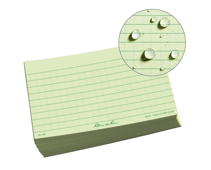All-Weather Index Cards Green