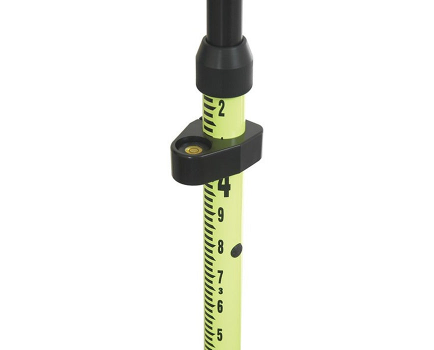 2m Snap-Lock Aluminum Rover Rod with 10ths/100ths Graduation, Fluorescent Yellow