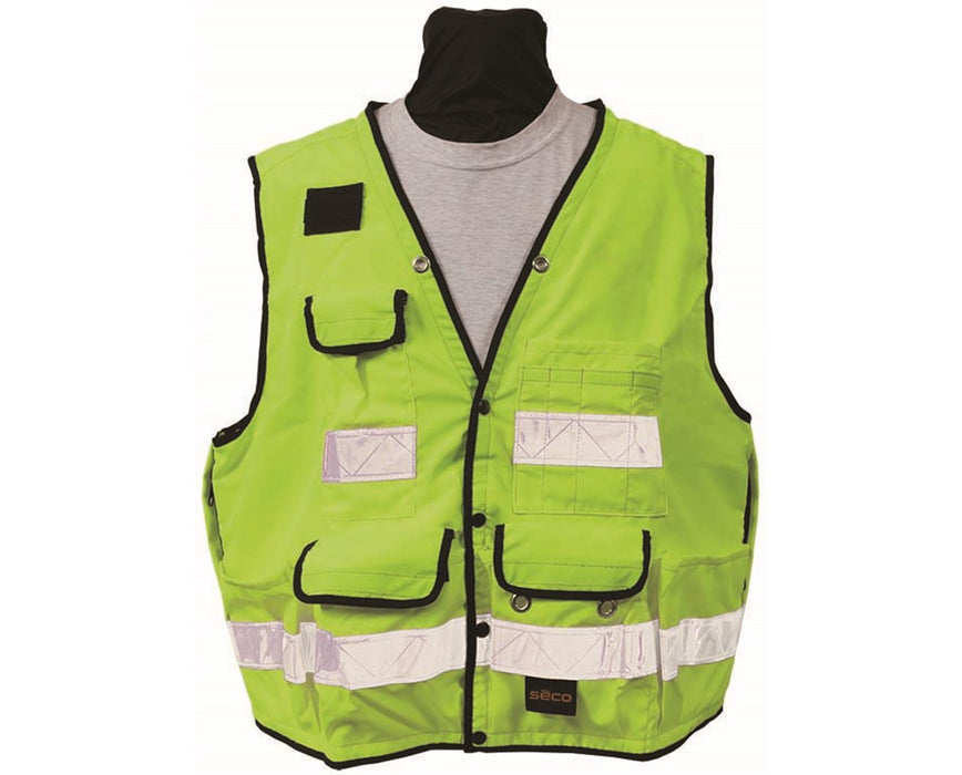 8068-Series Class 2 Lightweight Safety Utility Vest - Large; Fluorescent Yellow