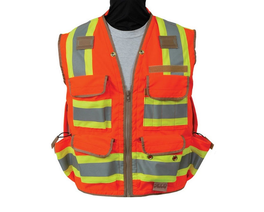 8265-Series Class 2 Surveyors Utility Vest Fluorescent Orange Medium