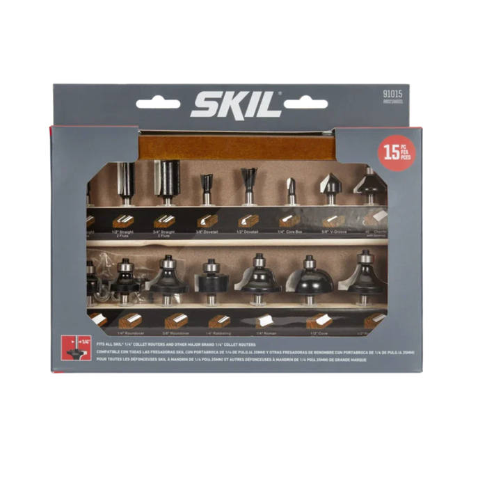 SKIL 91015 15pc Router Bit Set w/ Instructions