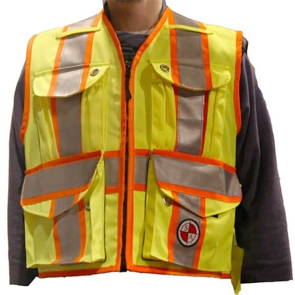 PC15X-PY-XL Heavy Duty X-Back Party Chief Survey Vest Power Yellow X-Large