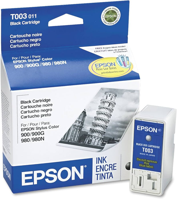 New, Pre-Owned - Epson T003 Black Ink Cartridge, T003011