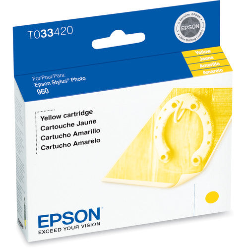 New, Pre-Owned - Epson T0334 Standard-Yield Yellow Ink Cartridge, T033420