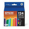 New, Pre-Owned - Epson T124 Standard Yield Tri-Color Ink Cartridge, T124120-BCS-4-Pack