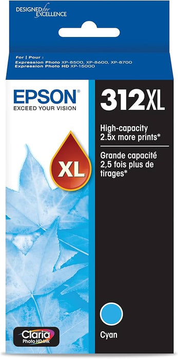 New, Pre-Owned - Epson 312XL High-Yield Cyan Ink Cartridge, T312XL220