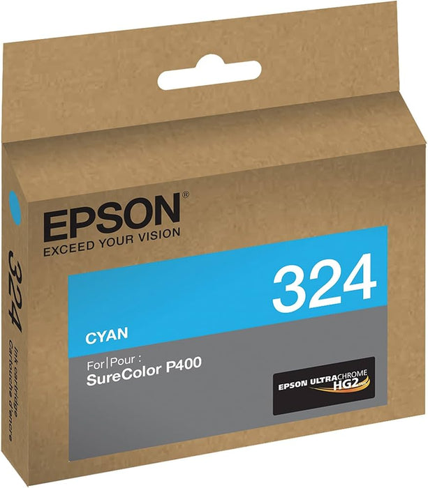 New, Pre-Owned - Epson 324 Standard-Yield Cyan UltraChrome HG2 Ink Cartridge, T324220