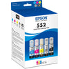 New, Pre-Owned - Epson T552 Ultra High-Yield Multi-Color (5-Pack) Ink Bottle, T552920-S