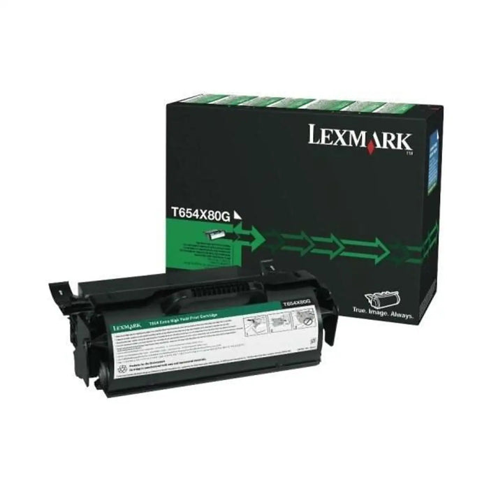 New, Pre-Owned - Lexmark T654X80G Extra High-Yield Black Toner Cartridge