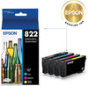New, Pre-Owned - Epson 822 Standard Yield Multi-Color (4-Pack) Ink Cartridge, T822120-BCS