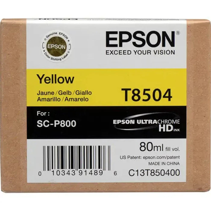 New, Pre-Owned - Epson 80ml UltraChrome HD Yellow Ink Cartridge, T850400