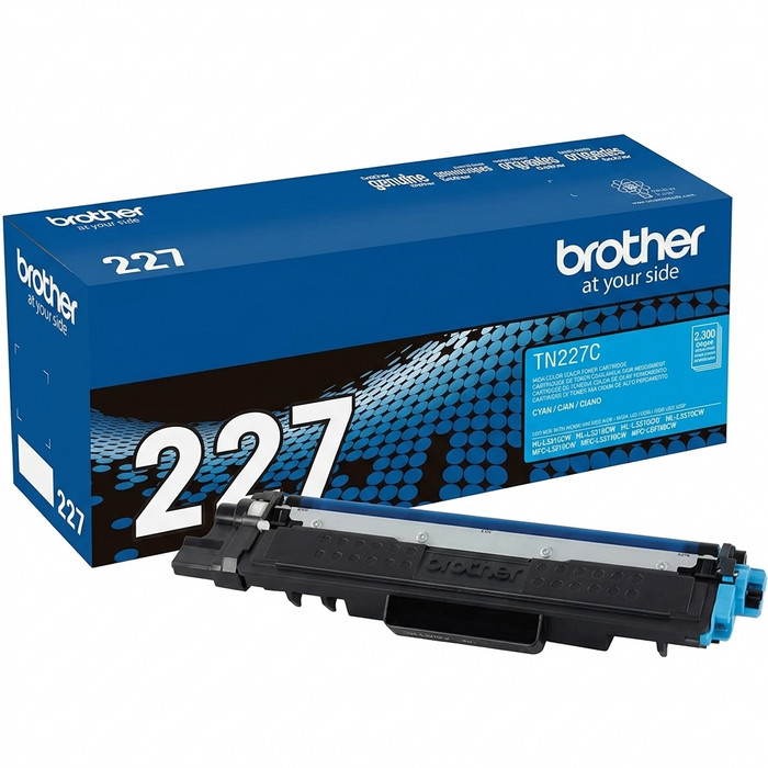 New, Pre-Owned - Brother TN227 Cyan High Yield Toner Cartridge, TN227C