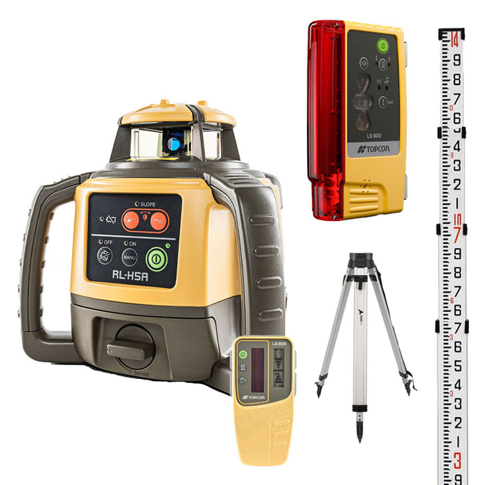 Entry Level Excavator Machine Control Package - Topcon RL-H5A Rotary Laser, LS-B20 Machine Control Receiver, and Tripod