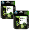 New, Pre-Owned - HP 940XL (C4906AN)  Black High Yield Ink Cartridge 2 Pack