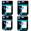New, Pre-Owned - HP 82 69-ml Black, Magenta, Cyan, Yellow Ink Cartridge, 4 Pack