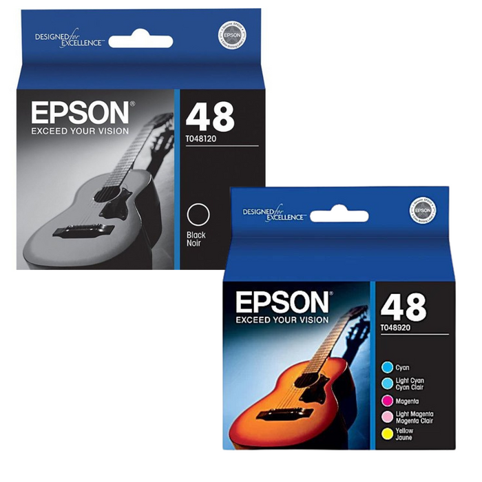 New, Pre-Owned - Epson T0489 Black, Cyan, Light Cyan, Magenta, Light Magenta, Yellow Ink Cartridges, Pack Of 6, T048920