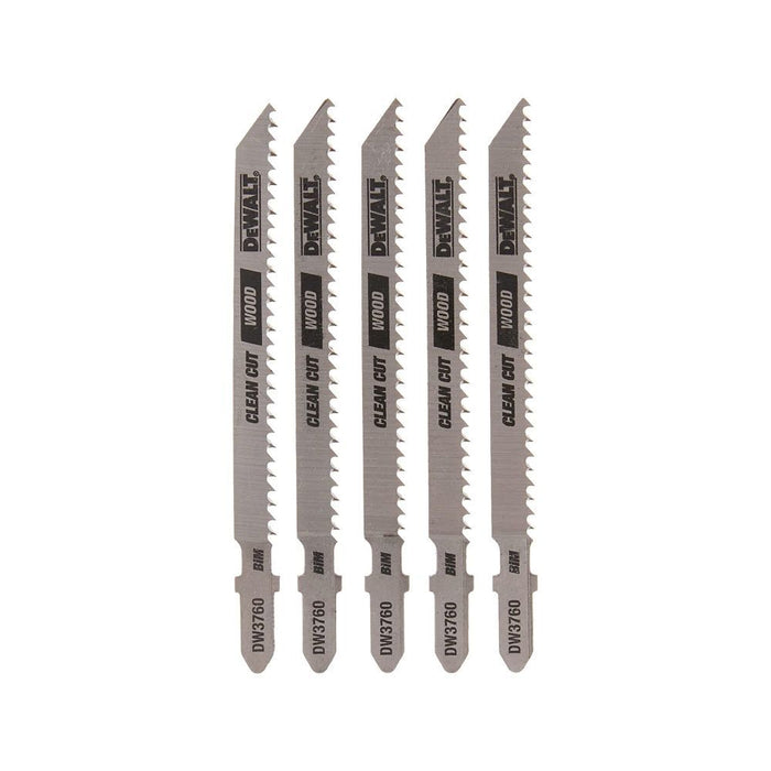 DeWalt DW3760-5 4-Inch 10Tpi Fine Finish Wood Cut T-Shank Jig Saw Blade (5-Pack)