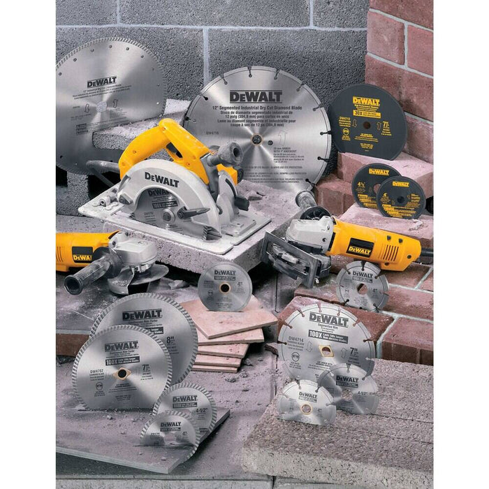DEWALT DW4701 Diamond Blade, Dry or Wet Cutting, Continuous Rim, 7/8-Inch Arbor, 4-1/2-Inch