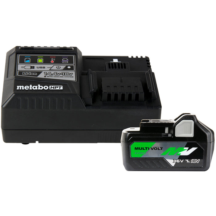 Metabo HPT UC18YSL3B1M 36V/18V MultiVolt Lithium Ion Slide Battery and Charger Starter Kit (4.0Ah/8.0Ah)