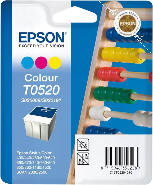 New, Pre-Owned - Epson T052 Stylus Colour Ink Cartridge, S020089/S020191