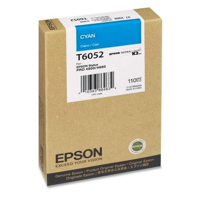 New, Pre-Owned - Epson T6052 Cyan Ink Cartridge, T605200