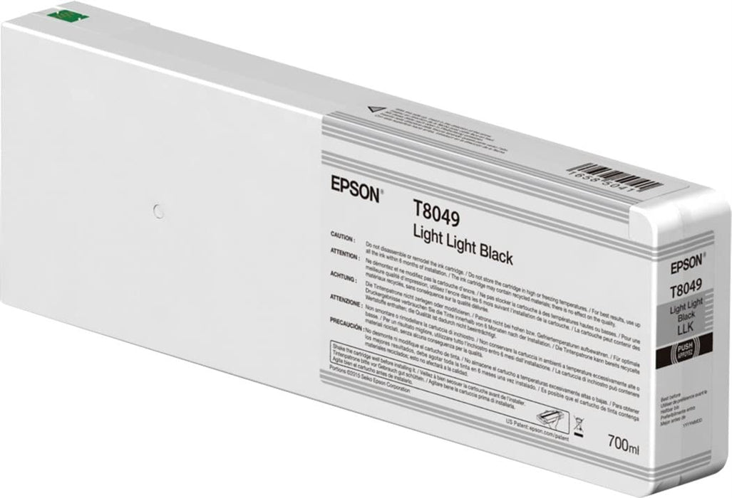 New, Pre-Owned - Epson (T8049) 700ml UltraChrome HD Light Light Black Ink Cartridge, T804900