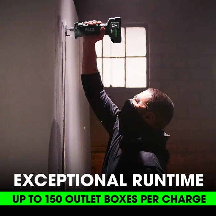 FLEX FXM203-2A Drywall Screw Gun With Magazine Attachment And Cut Out Tool Kit include (2) 2.5Ah Lithium-Ion Batteries, 160W Rapid Charger