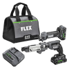 FLEX FXM203-2A Drywall Screw Gun With Magazine Attachment And Cut Out Tool Kit include (2) 2.5Ah Lithium-Ion Batteries, 160W Rapid Charger