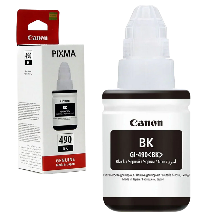 New, Pre-Owned - Canon GI-490 (135mL) Black MegaTank Ink Bottle, 0663C001