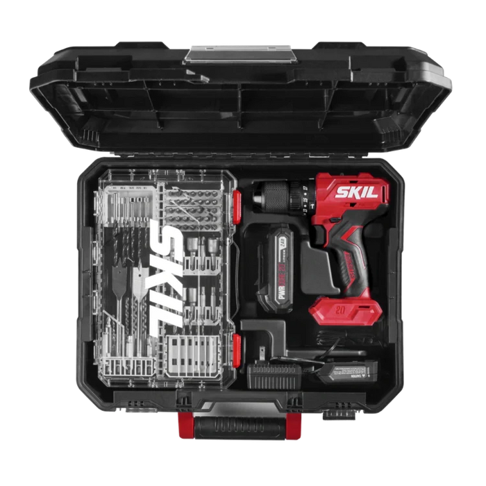 SKIL HD6280B-11 Brushless 20V Hammer Drill Kit, with 75-Pc. Drill & Drive Bit Set with Interlocking Case