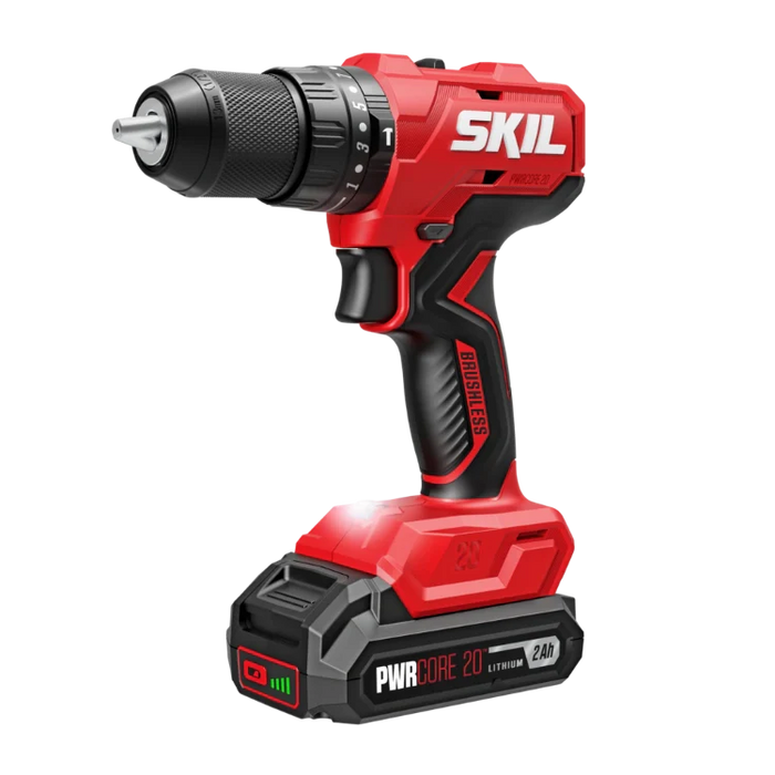 SKIL HD6280B-11 Brushless 20V Hammer Drill Kit, with 75-Pc. Drill & Drive Bit Set with Interlocking Case