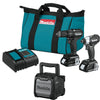 Makita CX203SYBXRM 18V LXT® Lithium-Ion Sub-Compact Brushless Cordless 2 Pc. Combo Kit, XFD15ZB, XDT18ZB, bag (1.5Ah) + XRM08B