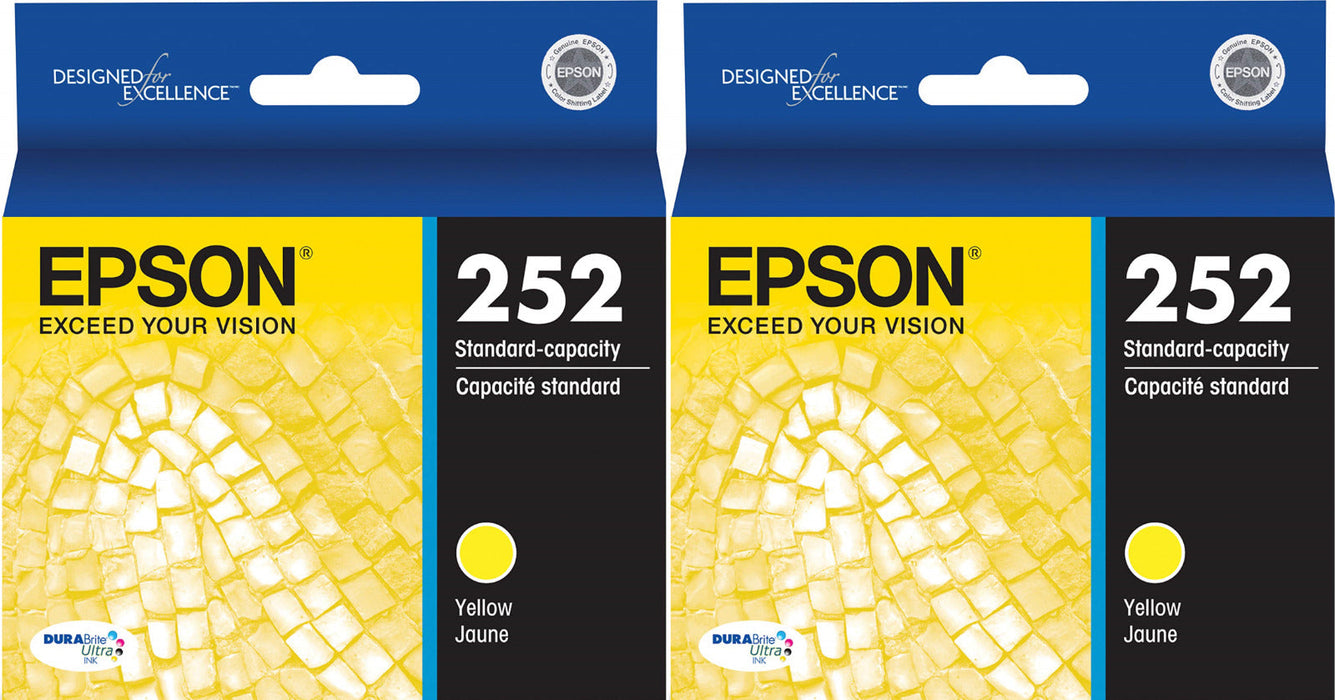 New, Pre-Owned - Epson 252 Yellow Ink Cartridge | 2 pack