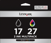 New, Pre-Owned - Lexmark 17/27 Black and Color Ink Cartridge - 2 Pack