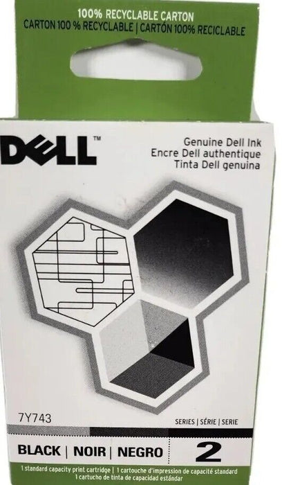 New, Pre-Owned - Dell Series 2 7Y743 Black Ink Cartridges