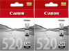 New, Pre-Owned - Canon PGI-520 Black Ink Cartridges- 2 Pack