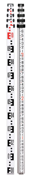 11-805-MC 5M/16 Ft Aluminum Leveling Rod (CR) - Metric, Inches